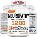 Neuropatia Supplement Supplement z 1200 mg HP- 99 Alpha Lipoic Acid - Max Siła ALA Nerve Formuła dla nóg ręce nogi nogi - Ultra Potent 18 w 1 Natural Peripheral Nerve Vitamin - 180 Kapsułki