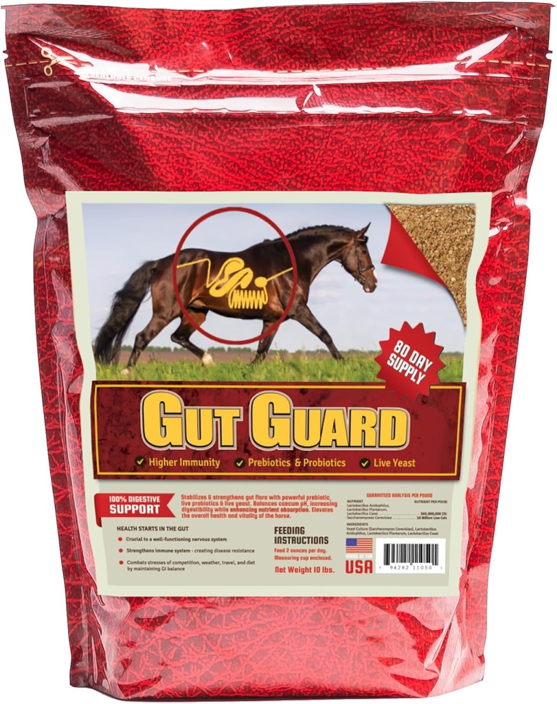Gwardia Gutowa Konia 10 lb, Probiotyczny i Prebiotyczny Suplement Konia dla Gut zdrowia