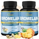 Organiczne Cadane 2 Opakowania 60czapki Bromelain Kapsułki, z Bromelain, Quercetin, Elderberry, Ginger, Echinacea, Czosnek, Pieprz czarny