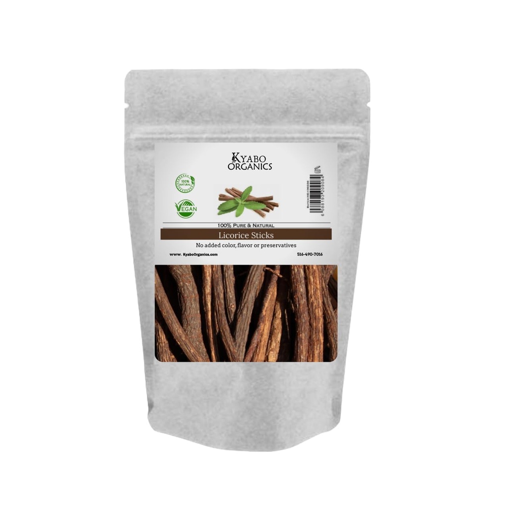 Kyabo Licorice Root Sticks - 100% Czyste, Surowe wszystkie naturalne Licorice Root Sticks 8oz / 1 / 2lb - Afrykańska Licorice Root - Chew Sticks Muleti Glycyrrhiza Glabra