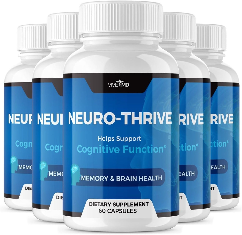 VIVE MD Neuro Thrive Brain Supplement - Oficjalna formuła - Neuro Thrive PQQ, Neuro Thrive for Extra Force with Ginkgo Biloba Extract, Siberian Ginseng Extract (5 Pack)