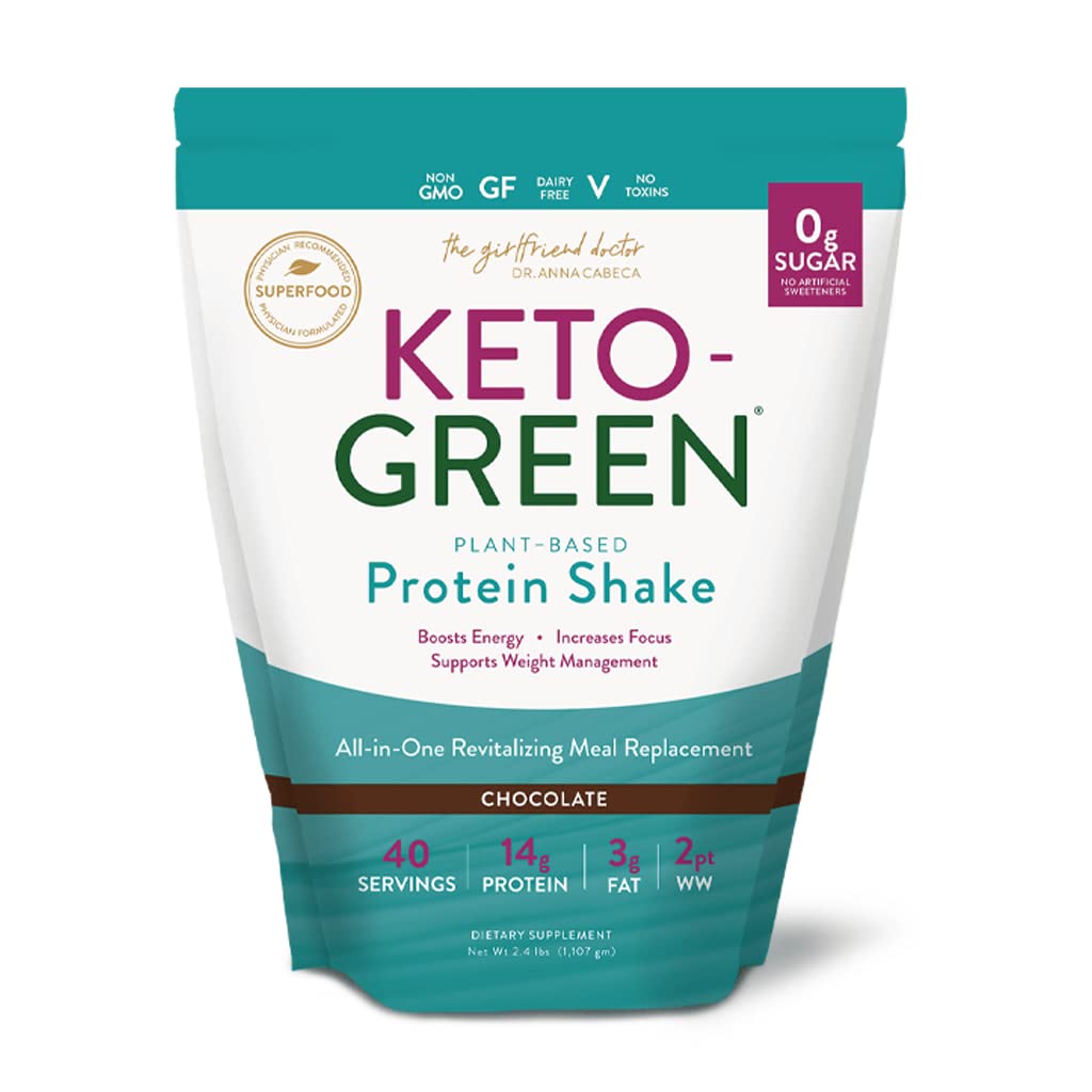 VIDAPURA Keto- Green Protein Shake Dr. Anna Cabeca - Czekoladowy Vegan Protein for Daily Wellness, Energy & Smooth Trawienie - 40 Służenia