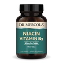Dr Mercola Niacyna Witamina B3, 90 Słupki (270 Tabletki), Suplement diety, Mini Tabs, Witamina zasadnicza B, Non-GMO