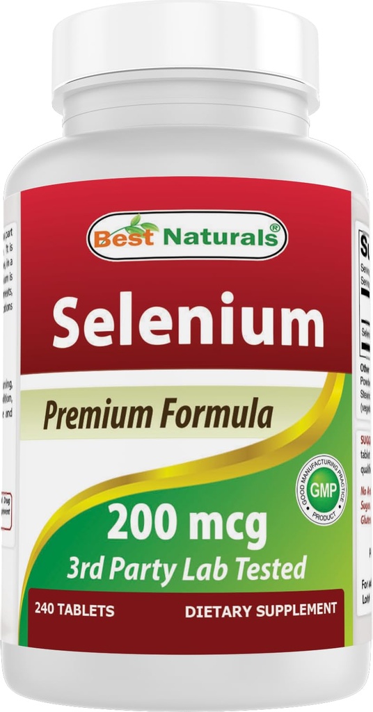 Najlepsze Naturals Selenium 200 mcg suplement, 240 Count