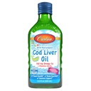 Carlson - olej z wątroby z dorsza, 550 mg Omega- 3, witaminy A & D3, Wild Norwegian, Bubble Gum, 250 ml