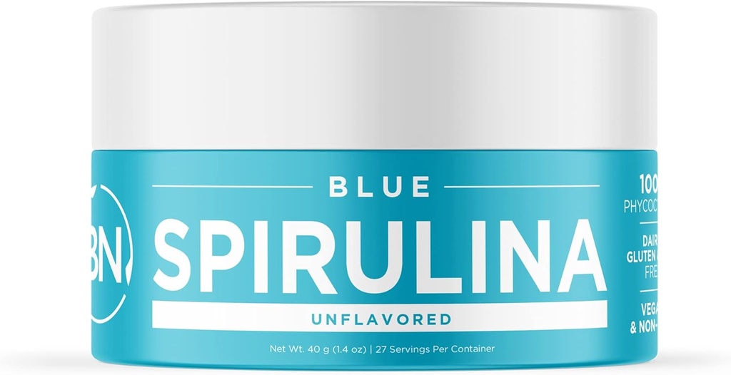 Błękitny Spirulina w proszku Organic - USDA Certified - RAW Nutrient Dense Ponad 70% Białko per serving - Najczystsze źródło Wegan Protein - Superfood - Bogate w witaminy i minerały