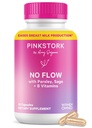 Pink Bocian No Flow: Suchość w górę Mleko z Sage, Pietruszka i B Witaminy, Postpartum Essentials dla kobiet, aby zatrzymać karmienie piersią i zmniejszyć produkcję mleka, 60 Kapsułki