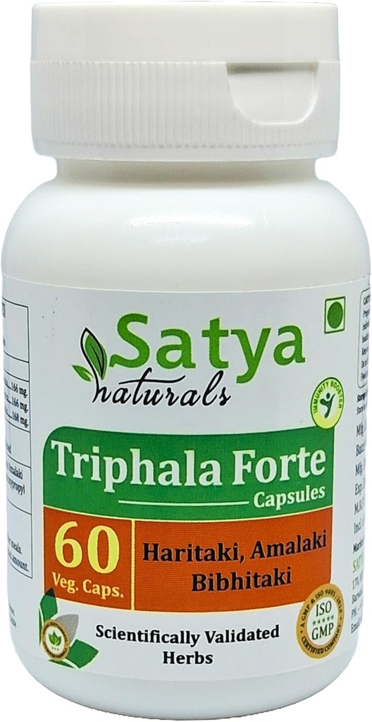 Triphala Forte kapsułki 500 mg. 60 Veg. Kapsułki 124; Amalaki, Haritaki, Bibhitaki Extract kapsułki dla mężczyzn i kobiet 124; Ayurvedic Herbal Supplement / Remedies 124; 10: 1 Forte (1 butelka 60 kapsułek)
