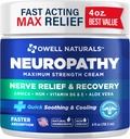 Owell Naturals Neuropathy Nerve Relief Cream, Maksymalna moc, Beztłuszczowy, Naturalne składniki Arnica, Aloe Vera, MSM, Witamina B6 dla Stopy, Ręce, Nogi, Toes Discomfort, 4 Fl Oz (Opakowanie 1)
