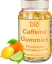 Gummy kofeinowe Bizi dla mężczyzn i kobiet, Suplement do Boost Focus, Gummie kofeinowe dla dorosłych, 30 mg kofeiny na gumę, Flavor Citrus (60 ct)