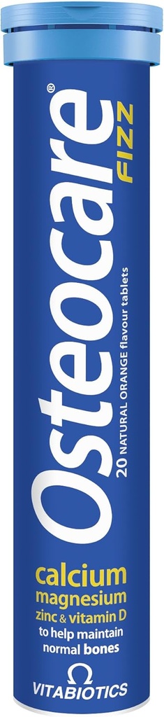 Witabiotics Osteocare Fizz - Tabletki musujące z wapniem, magnezem i cynkiem 124; Suplement Bone Health and Immunity Multivitamine dla mężczyzn i kobiet - 20 Tabletki