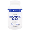 ML Naturals Natural Witamina K2 MK- 7 120 µg 120 Kapsułki roślinne. Naturalne MK- 7 / 99% All- Trans MK- 7. Wspiera Bone & Heart Health, Pomaga promować zdrowie naczyniowe, NSF- Certified & cGMP- Compliant.