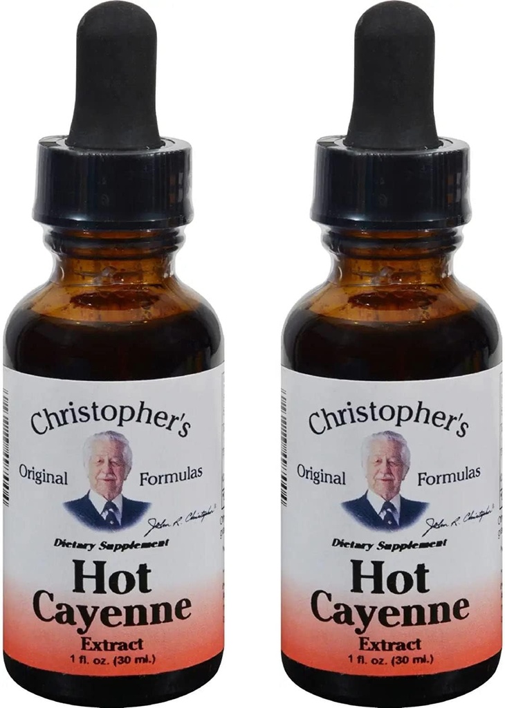 Oryginalny wzór Christophera Hot Cayenne Extract, 1 fl oz - Natural Herbal Supplement - Opakowanie 2