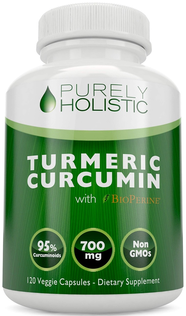 Kurkumina kurkuminowa z BioPerine - 120 Kapsułek wegańskich - 700mg tumerów na kapsułkę - z ekstraktem Black Pepper 95% Curcuminoid
