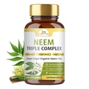 Organiczny Veda Neem Kapsułki z Triple Complex Neem Leaf Extract, Bark & Flower - Herbal Supplement zwiększa odporność, Poprawia trawienie, Zdrowie skóry & Pomoc Oczyszczanie - 120 Count