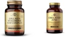 SOLGAR Kolagen Hyaluronic Acid Complex, 30 tabletek - Zhydrolizowany Kolagen typu 2 - Pomaga i Chelated Cynk, 250 tabletek - Cynk dla zdrowej skóry - Wspiera wzrost komórek i tworzenie DNA
