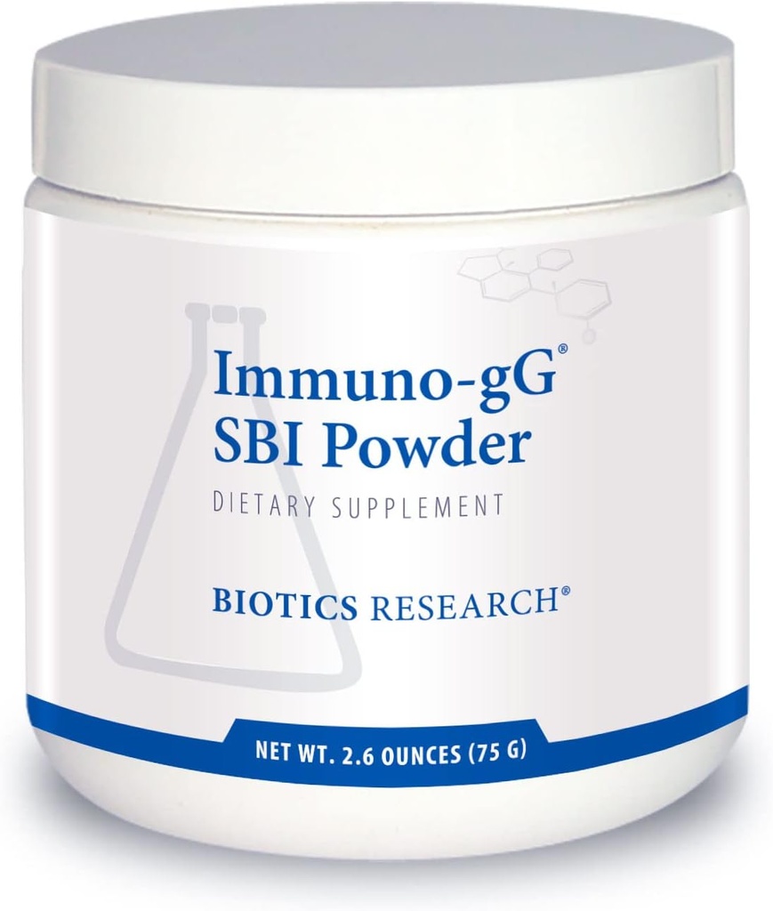 Biotics Research Immuno- gG SBI Proszek Easy- to- Mix w proszku Formuła, Ostateczny IgG, Kompletna Gut Zdrowie i Wsparcie immunologiczne, Bezmleczne, Immunoglobulina Koncentrat - 2.6 Oz