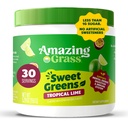 Amazing Grass Sweet Greens and Superfoods Powder for Digestive Health, Greens Powder, Digestive Enzymes, Probiotics, Spirulina, Chlorella, Tropical Lime, 30 Servings