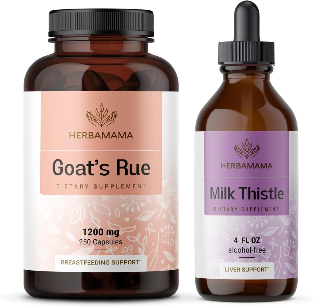 Rue and Milk Thistle Kit - zestaw rue Capsules & Milk Thistle Liver Detox 4 fl oz - Vegan, Non-GMO, Sugar & Alcohole Free - 2 opakowania