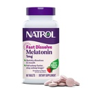 Natrol Szybkie rozpuszczenie Melatonina 1 mg, Wsparcie snu dla dorosłych