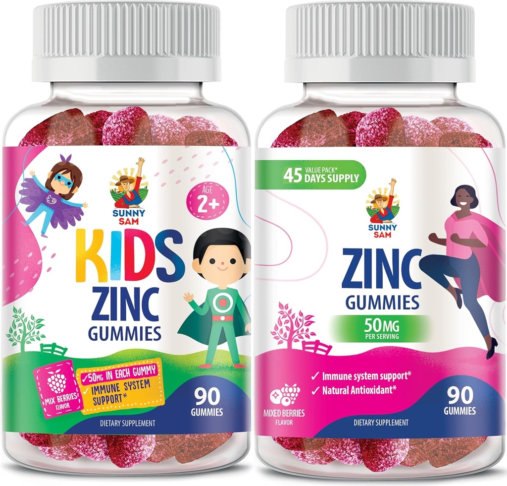 Gummie cynku dla dorosłych i Gummie cynku dla dzieci. Cynk Gummy do żucia dla immunologicznego wsparcia - Potężny naturalny przeciwutleniacz nie@-@ GMO Suplement dla dzieci Mężczyźni Kobieta Dorośli