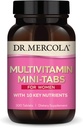 Dr. Mercola Multivitamin Mini- Tabs dla kobiet, 30 Sług (300 Tabletki), z 10 Kluczowe składniki odżywcze, Pomaga optymalne zdrowie kobiet, Non-GMO