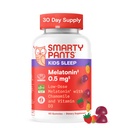 SmartPants Kids Sleep Gummies Suplement z Melatonin 0.5 mg: Rumianek & Witamina D3, Pomoc na sen, Truskawka Mango Flavor, 60 Hrabia