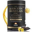 8- in-1 Quercetin z Bromelain Gummies 1000mg, Wysokiej mocy Organic Quercetin Suplement z cynku i witaminy C, Elderberry, Sezonowe Wellness & Wsparcie immunologiczne, Wegan, Cukier wolny, 120 Gummies