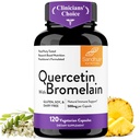 Quercetin z Bromelain suplement wegetariański Kapsułki 124; 120 Hrabia (1000mg Per Serving 2400 GDU / g) 124; Wspomaga zdrowy system immunologiczny, Pomaga z sezonowym wsparcia alergii 124; Wysoka Absorpcja Przeciwutleniacz