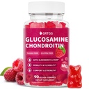 Glukozamina Gummie Chondroitin z MSM & Elderberry Dodatkowa siła 3000MG - Wspólne wsparcie, Antyoksydant immunologiczny suplement wsparcia dla dorosłych, Mężczyźni i kobiety - 90 Malina Gummies