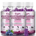 3 Pakiety 3000MG Glukozamina Gummies Chondroitin, Dodatkowa siła Joint Support Supplement z MSM & Elderberry, Elastyczność, Gummy przeciwutleniające immunologiczne dla dorosłych, Mężczyźni i kobiety 180Cts