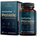 Premia 4- in-1 Probiotic Prebiotic, Postbiotic & Digestive Enzymy dla mężczyzn i kobiet - Wspiera Gut, Trawienie i Immunitet -Kompletne Gut Health z Pre, Post, Probiotics & Digestive Enzymes- 60 Kapsułki