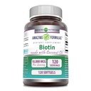 Amazing Biotin Biotin z Extra Virgin Organic Coconut Oil Supplement Agregat 124; 10000 Mcg Agregat 124; 120 Softgels Agregat 124; Non-GMO Agregat 124; Gluten- Free Agregat 124; Made in USA
