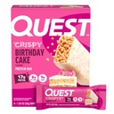 Quest Nutrition Crispy urodzinowe ciasto protein Bar, 17g białka, 1 g cukru, 2g netto węglowodanów, gluten darmowe białko przekąski, Keto friendly, 4 Hrabia