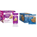 Quest Nutrition Frosted Cookies Twin Pack Tort Urodziny 1g Sugar 10g Protein 2g Net węglowodany Gluten Free 8 Count & Chocolate Chip Protein Cookie 12 Count