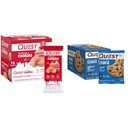 Quest Nutrition Frosted Truskawki Cake & Chocolate Chip Cookie Bundle, 1 g cukru, 10g białka, 2g węglowodanów netto, Gluten Free, 16 & 12 Count
