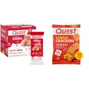 Quest Nutrition Frosted Cookies Twin Pack, Ciasto truskawkowe, 1 g cukru, 10 g białka, 2g netto węglowodanów i krakersów serowych, Cheddar Blast, Wysokie białko, Niskie węglowodany, Made with Real Cheese, 12 Ct