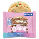 Mój Cookie Dealer Ciasteczka z białkami, Tort urodzinowy (2.2oz, Opakowanie 12) - 15 g Białko na ciasteczko - Indywidualnie zapakowane przekąski do treningu na on- The- Travel
