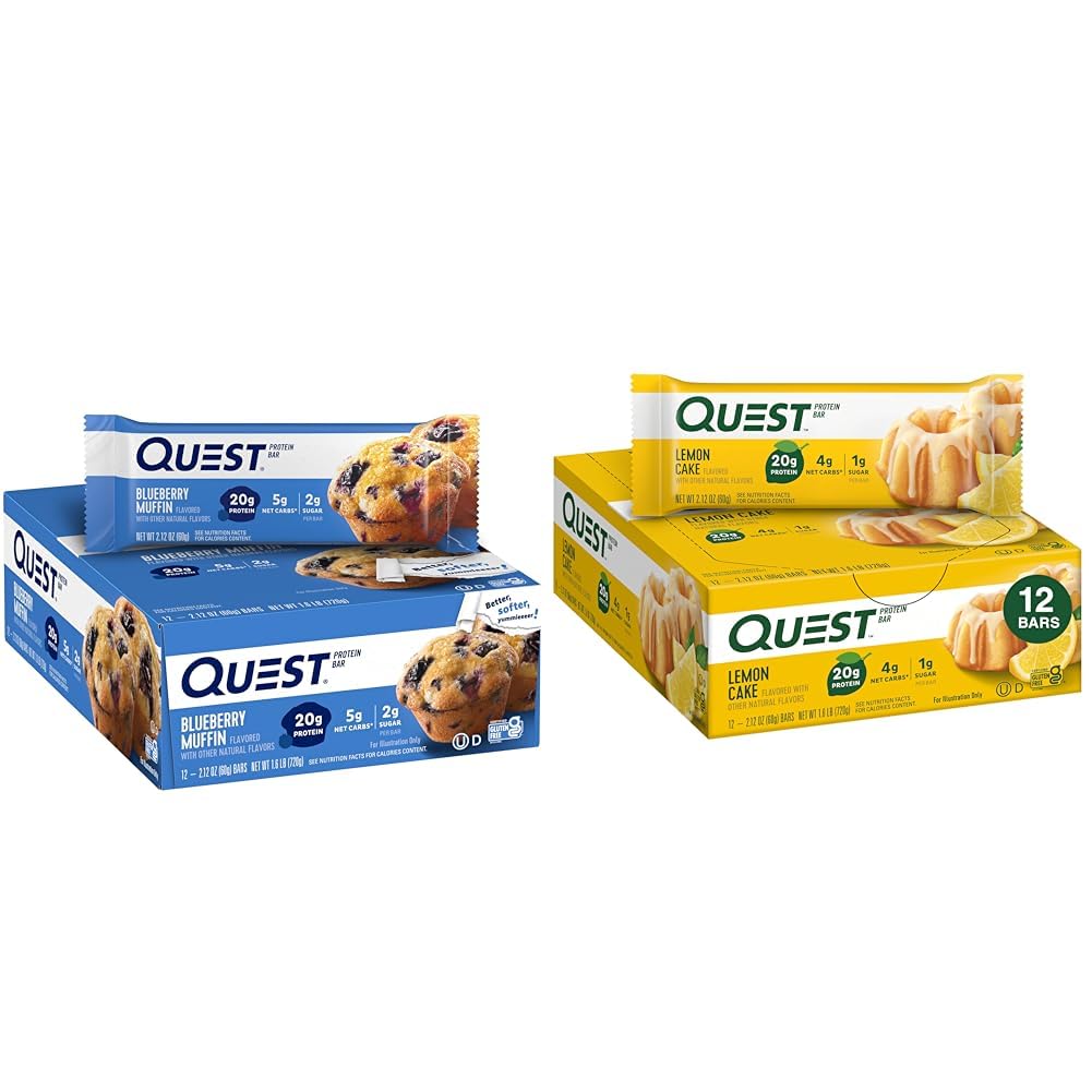 Quest Nutrition Blueberry Muffin (12 hrabiego) i ciasto cytrynowe (12 hrabiego)