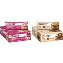 Quest Nutrition Białe Czekoladowe batoniki malinowe, Wysokie białko, Niskie węglowodany, Gluten Free, Keto Friendly, 12 Count & S 'mores Protein Bar, Wysokie białka, Niskie węglowodany, Gluten Free, Keto Friendly, 12 Count