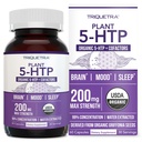 Organiczne 5- HTP - 200 mg w 124; 99% Stężenie 5HTP, Plus Cofactor Witamina B6 & Lwie 's Mane w 124; Woda ekstrahowana z organicznych nasion Griffonia 124; Wspiera nastroje, kognitywność i sen (60 Kapsułki w 124; 30 Służenia)