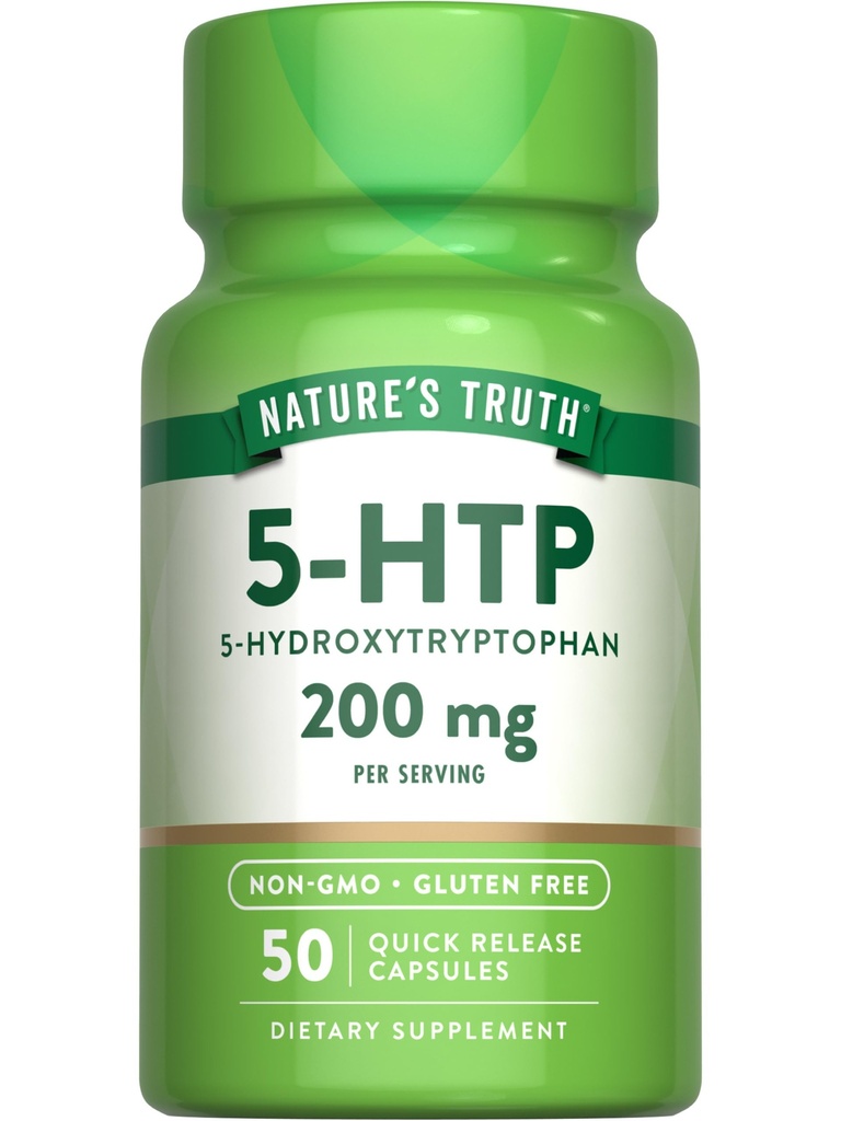Nature 's Truth 5HTP 200mg Kapsułki 124; 50 Hrabia 124; 5 Hydroksytryptofan 124; Non-GMO & Gluten