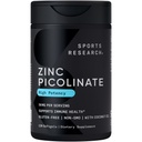 Sport Badania wysokiej potencji Pikolinian cynku 50mg z organicznym oleju kokosowego 124; Wysoko wchłanialny suplement cynku dla zdrowej funkcji immunologicznej i enzymatycznej - nieGMO Tested & Gluten- wolne (120 Płynne Softgels)