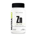 NutraBio Cynk Chelate Suplement mineralny - dla właściwego wzrostu, rozwoju i zdrowia immunologicznego - 30 mg cynku na kapsułki wegetariańskie - 120 Służenia