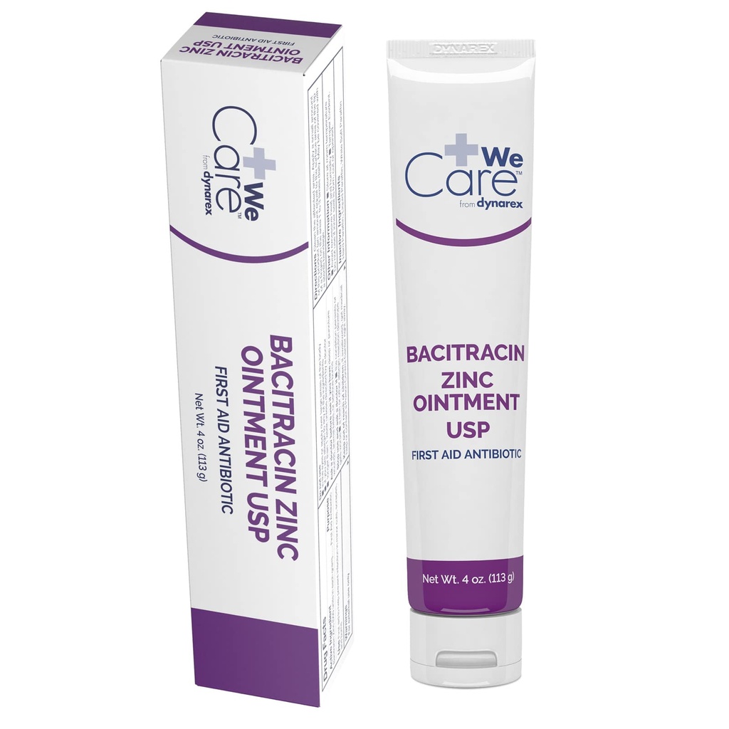 Dynarex Bacitracin Cynk Maść USP - Burn Cream and Antibiotic Maintment for Minor Cuts, Diaper Rashes, Racing Care and First Aid, 4 oz Tube - 1 Tube