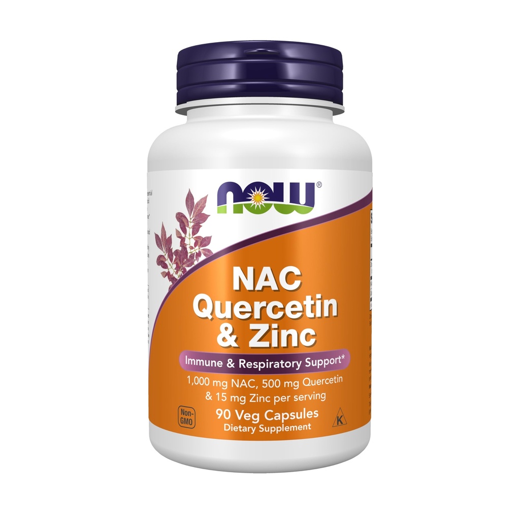 Teraz Foods Supplements, NAC Quercetin i cynku, immunologiczne i oddechowe Wsparcie *, 1000 mg NAC, 500 mg Quercetin, 15 mg cynku, 90 Kapsułki Veg