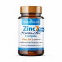 Zinc7: 7- in-1 Zinc Complex 50mg - Maksymalna absorpcja dla immunologicznej obrony, Deep Sleep & All- Day Energy 124; Równowaga hormonalna, Mental Focus & Metabolizm Wsparcie 124; 60 Kapsułki wegańskie