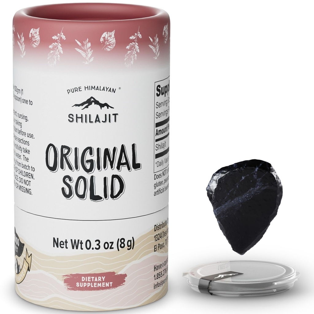 Pure Himalayan Shilajit 124; 100% Pure Natural Shilajit Grade A Max Pottency 85 + Trace Minerals & Fulvic Acid 124; 3rd Party US Lab Tested Assistance 124; Immune Supplement - Men and Women Assistance 124; Original Solid (8g)