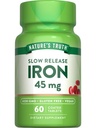 Nature 's Truth Iron Supplement Agregat 124; 45 mg Agregat 124; 60 Pigułek Agregat 124; Siarczan żelazny Agregat 124; Nie-GMO & Gluten Witamina wolna dla mężczyzn i kobiet