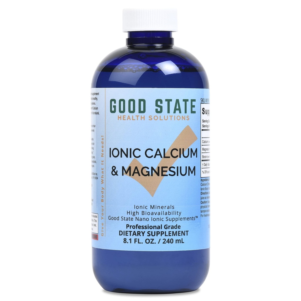 Good State Liquid Jonic Wapń and Magnez (72 mg wapnia elemental, 63 mg magnezu elemental, 500 mcg boru elemental - 8 fl oz)